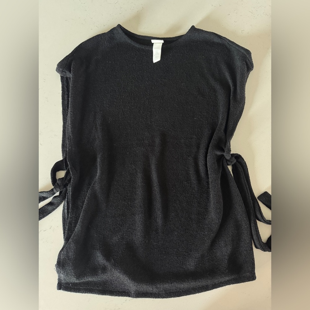 H&M Black Side-Tie Tunic Top